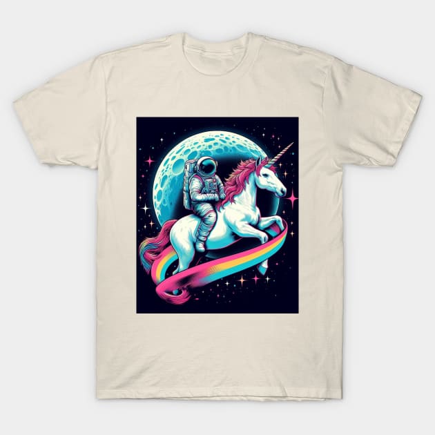 Astronaut on Unicorn T-Shirt by PetitMuseau